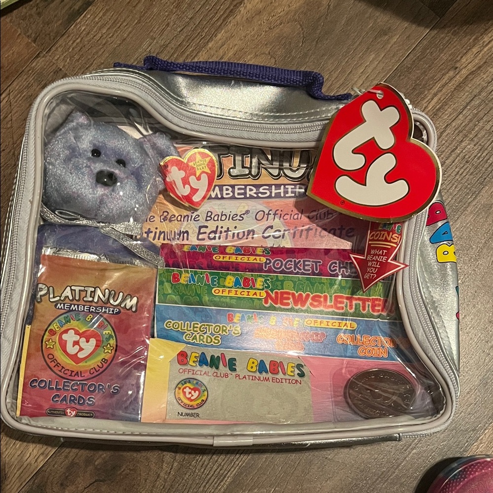 Ty Beanie Babies Platinum Edition Set with Purple Bear